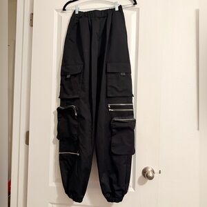 Black Cargo Jogger Pants